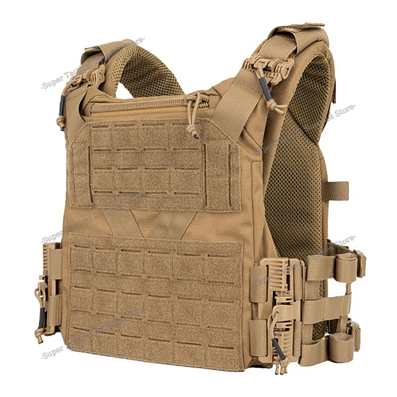 Full-Size Hunting Vest Tactical Plate Carrier MOLLE Airsoft Gear Outdoor Quick Release Fast Adjust Cummerbund Chest Rig