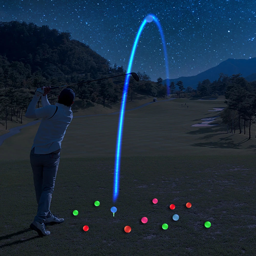 Caiton 6Pcs LED Golf Balls Impact Activated Ultra Bright Night Golf Glow Balls Long Lasting Light Practice Play Gift for Golfers