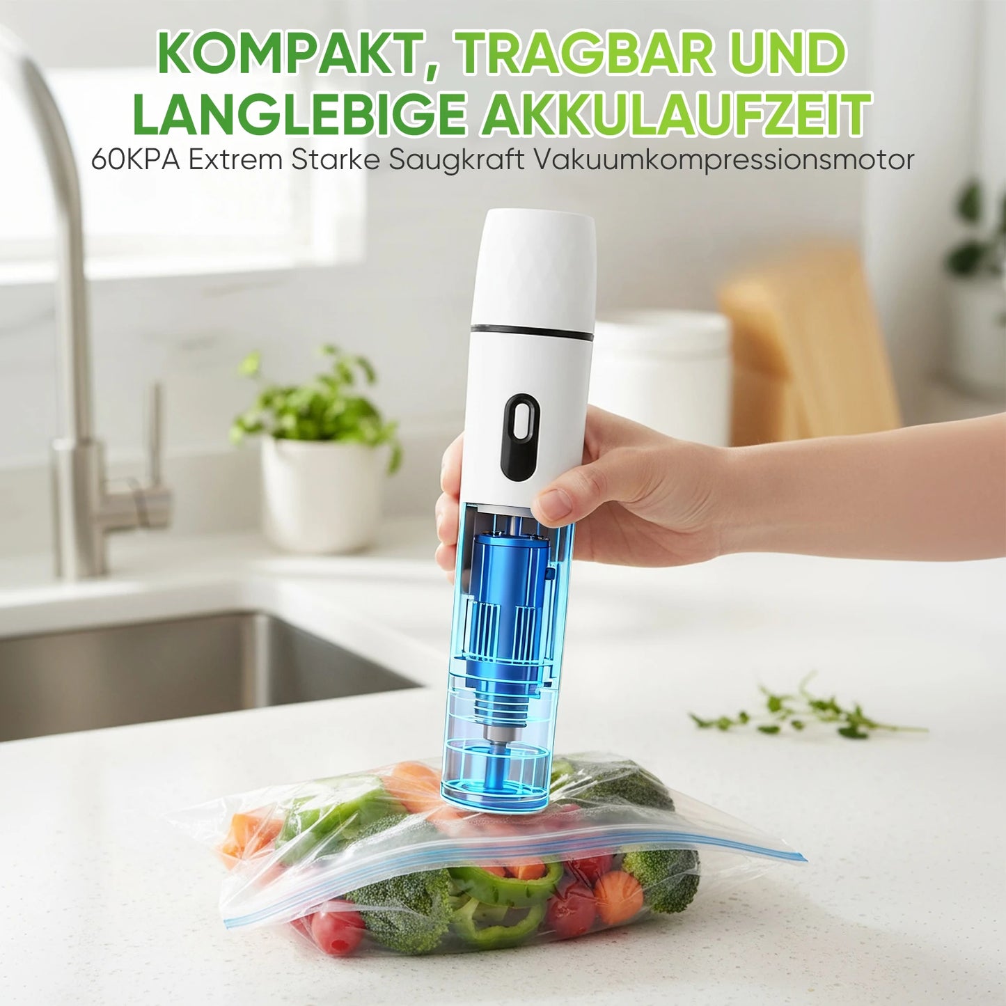 Handheld Mini Food Vacuum Sealer – Portable USB Electric Kitchen Packer