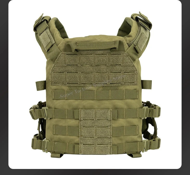 Full-Size Hunting Vest Tactical Plate Carrier MOLLE Airsoft Gear Outdoor Quick Release Fast Adjust Cummerbund Chest Rig