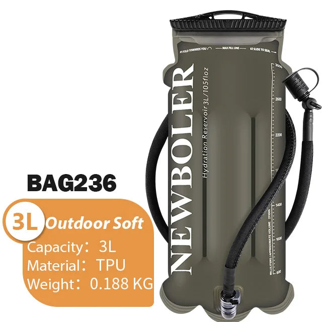 NEWBOLER  2L-3L TPU Water Bag Sports Backpack Bicycle Riding Water Bag Food Grade Outdoor Drinking Water Bag Camping Water Bag
