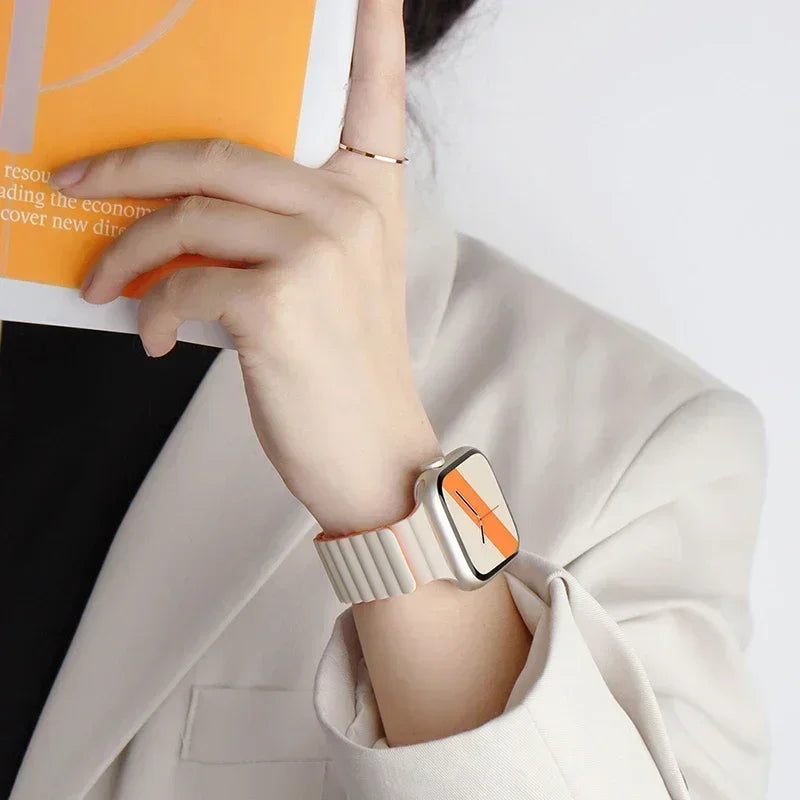 Magnetic Silicone Apple Watch Band – Sport Strap for iWatch All Series