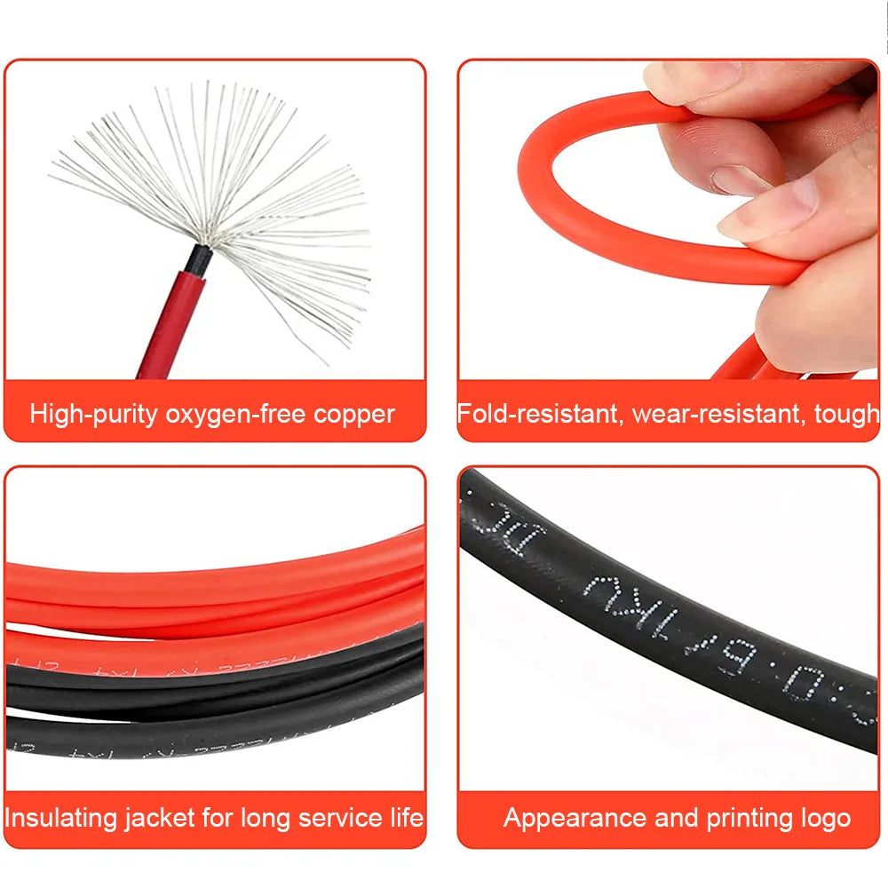 6mm² 10AWG Solar Panel Extension Cable – IP68 Waterproof MC4 Connector Wire