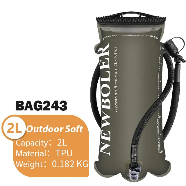 NEWBOLER  2L-3L TPU Water Bag Sports Backpack Bicycle Riding Water Bag Food Grade Outdoor Drinking Water Bag Camping Water Bag