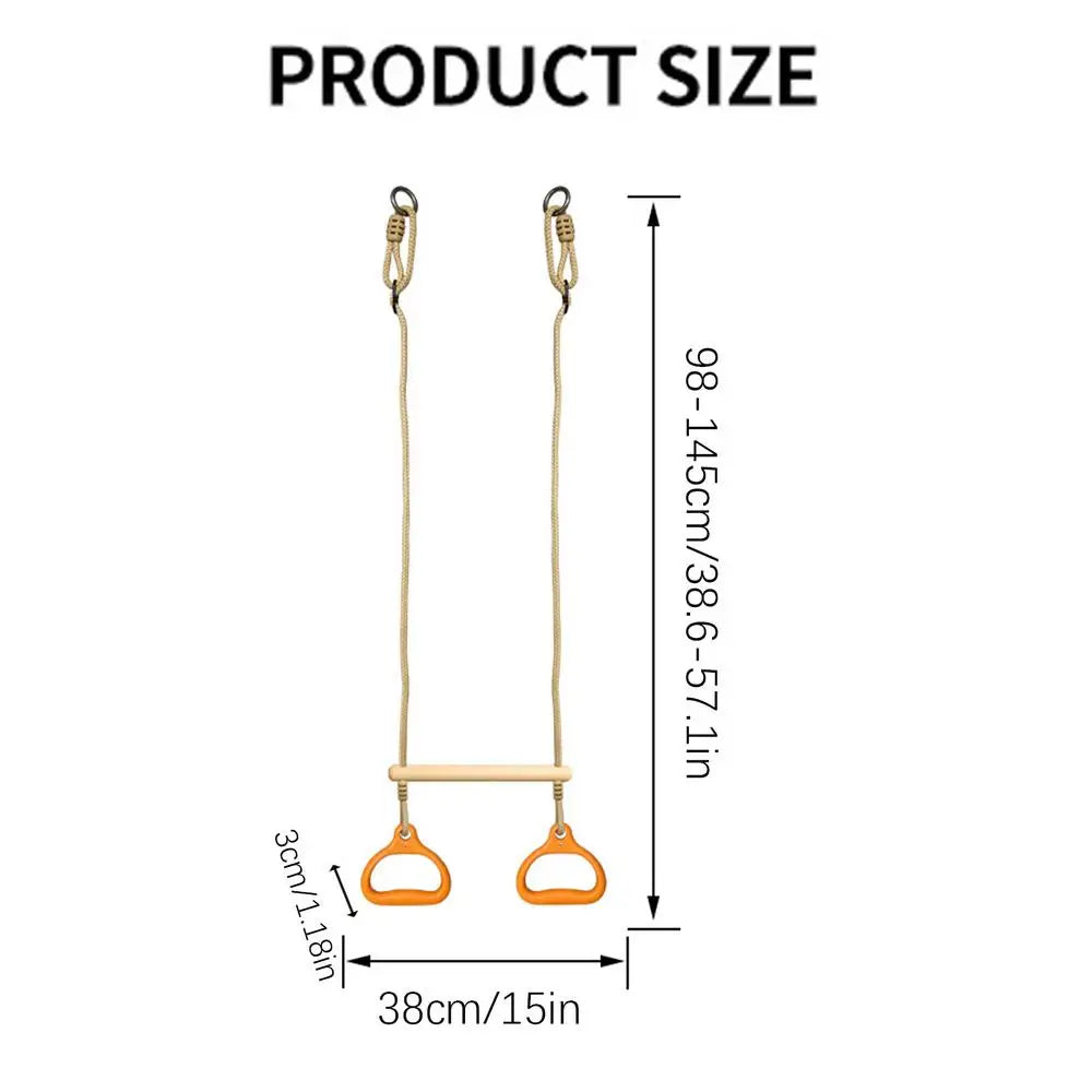 Trapeze Swing Bar Playground Equipment Rings Bar Ergonomic Sensory Game Easy installation For Children Indoor Playtime Backyard