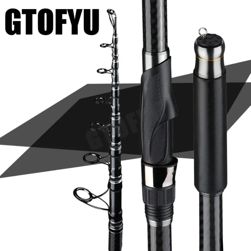 200g Lure 4.5/5.4m Sea Fishing Rod 36T Carbon Fiber Distance Throwing Ocean Boat Fishing Spinning Rod Super Hard Telescopic Rod