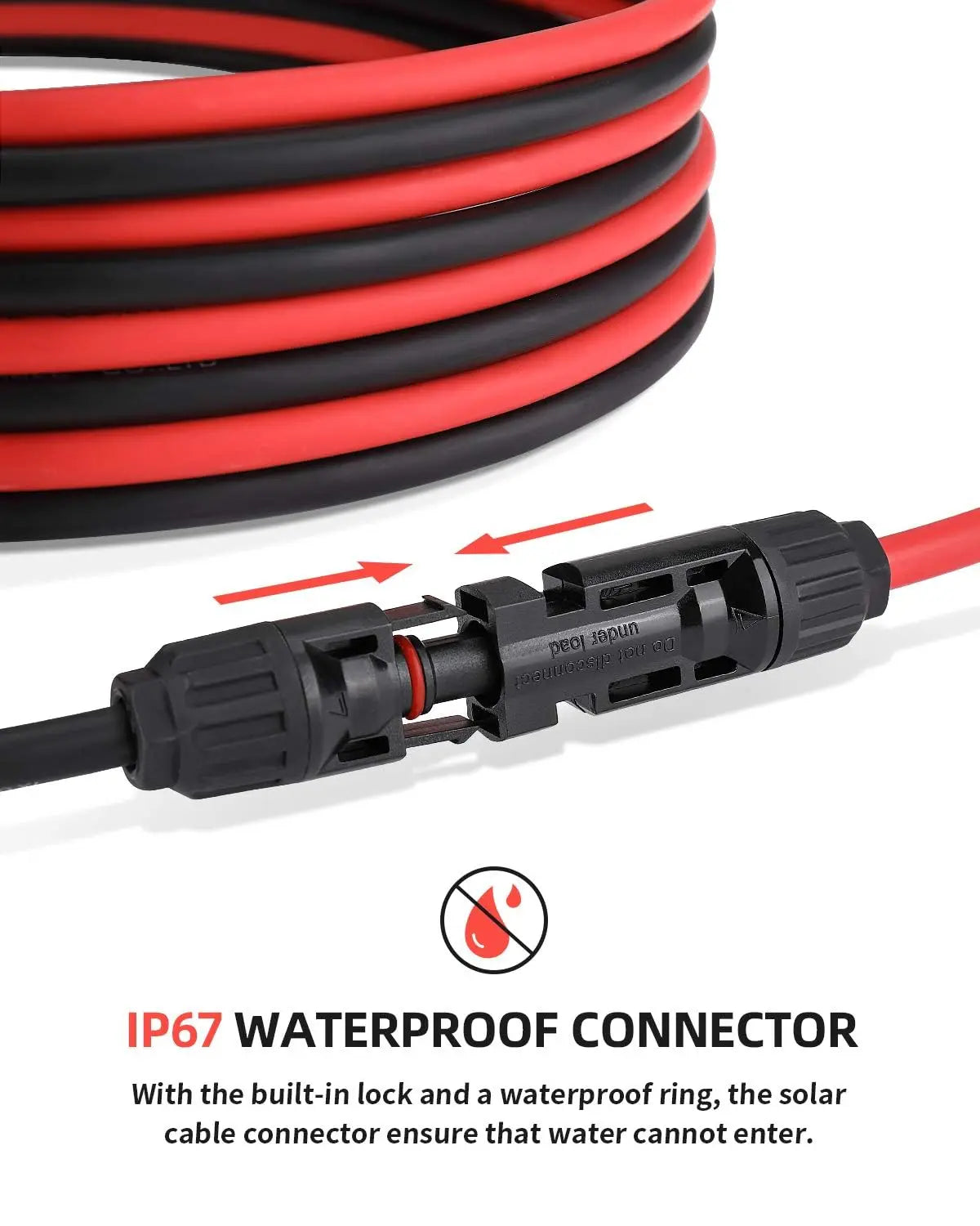 6mm² 10AWG Solar Panel Extension Cable – IP68 Waterproof MC4 Connector Wire