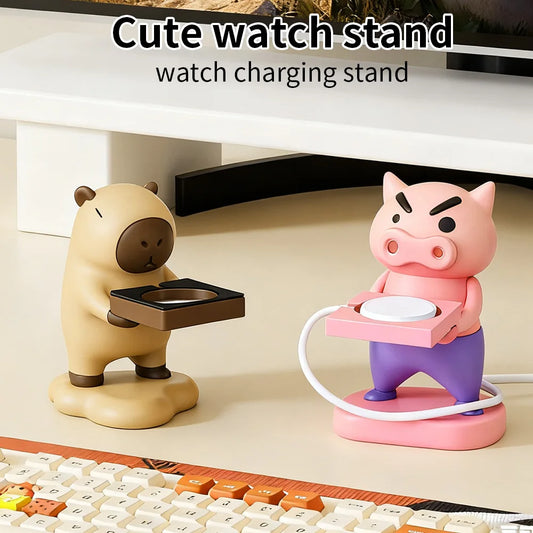 Cute Cartoon Piggy Apple Watch Stand – Desktop Nightstand Watch Holder