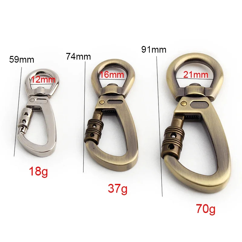 Heavy Duty Auto-Locking Carabiner Dog Leash Clip – Swivel Rotating Pet Hook