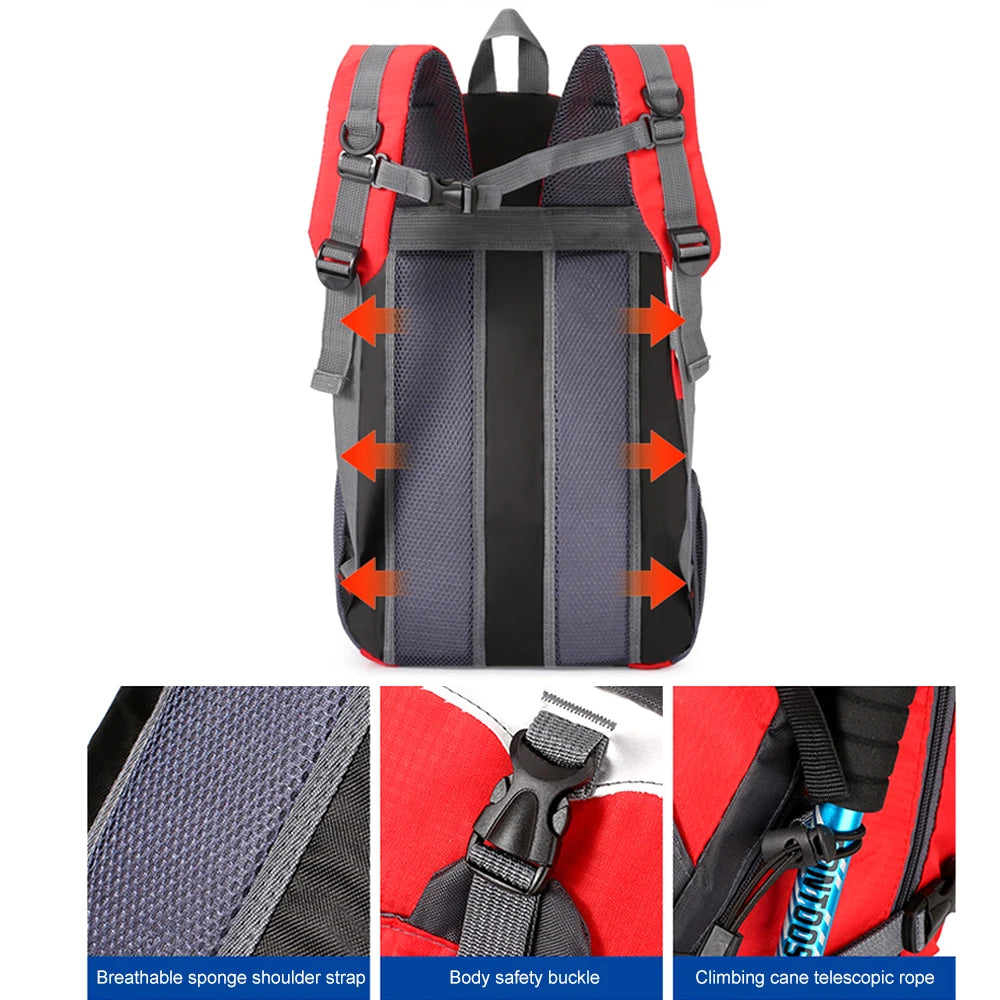 40L Waterproof Hiking Backpack – Lightweight Anti-Tear Camping Daypack with Laptop Compartment