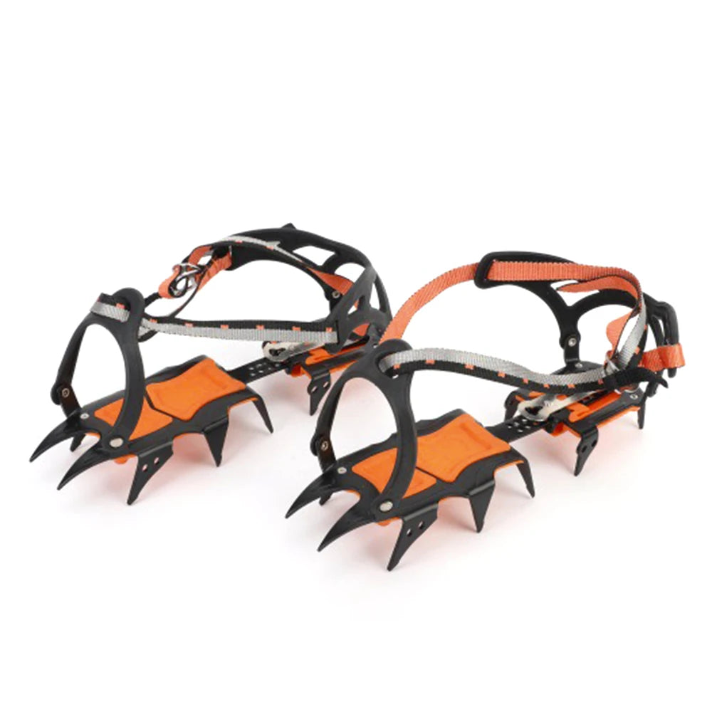 12-Tooth Stainless Steel Ice Snow Crampons – Anti-Slip Climbing Shoe Grips