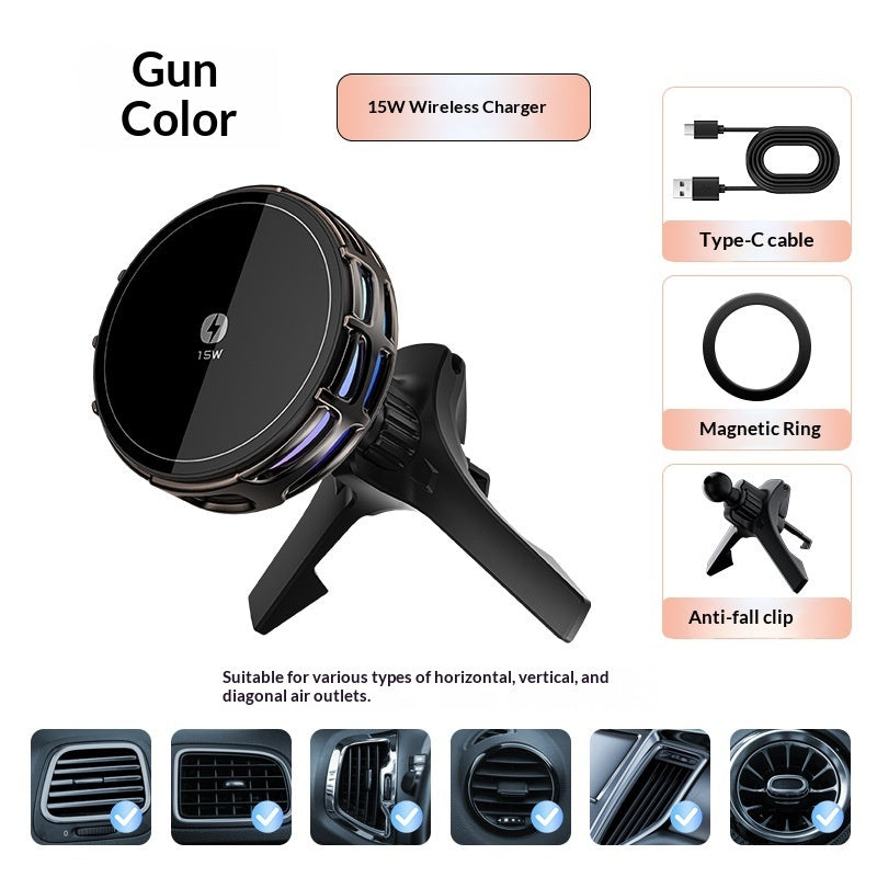 15W Wireless Charging Magnetic Car Mount – Fast Charge Phone Holder