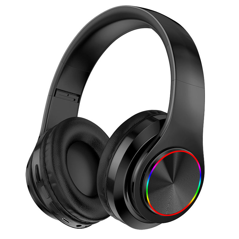 LED Wireless Bluetooth Headphones Gaming Headsets Sport Earphone with Support TF Card Colorful Breathing Lights