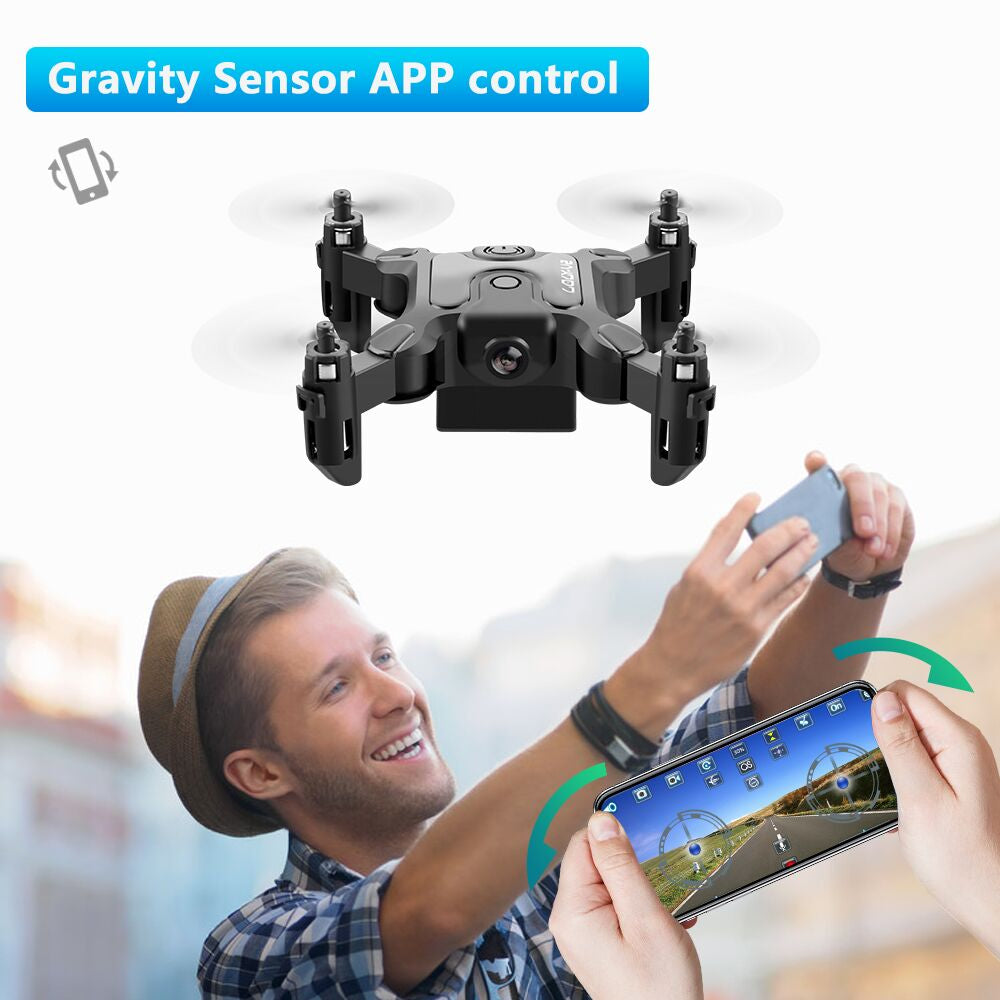 DE V2 Mini Drone Selfie WIFI FPV with HD Camera Foldable Arm RC Quadcopter Toy