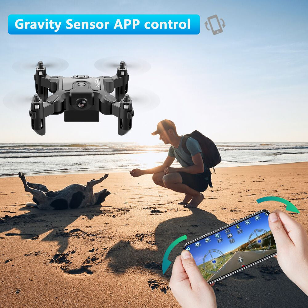 DE V2 Mini Drone Selfie WIFI FPV with HD Camera Foldable Arm RC Quadcopter Toy