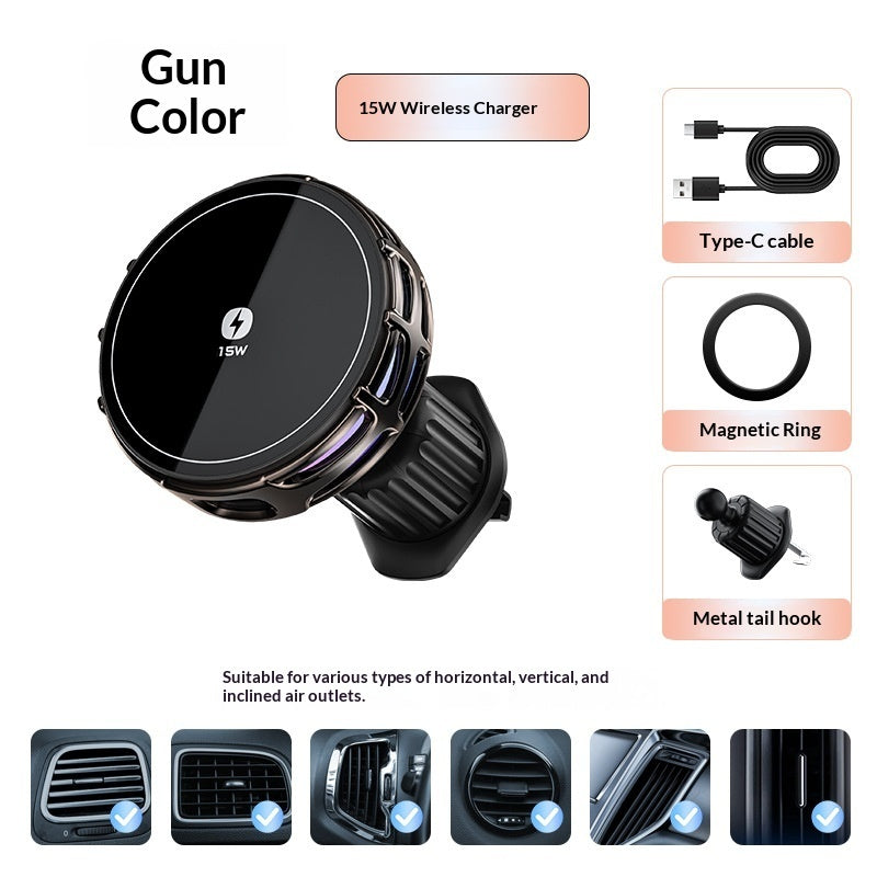 15W Wireless Charging Magnetic Car Mount – Fast Charge Phone Holder
