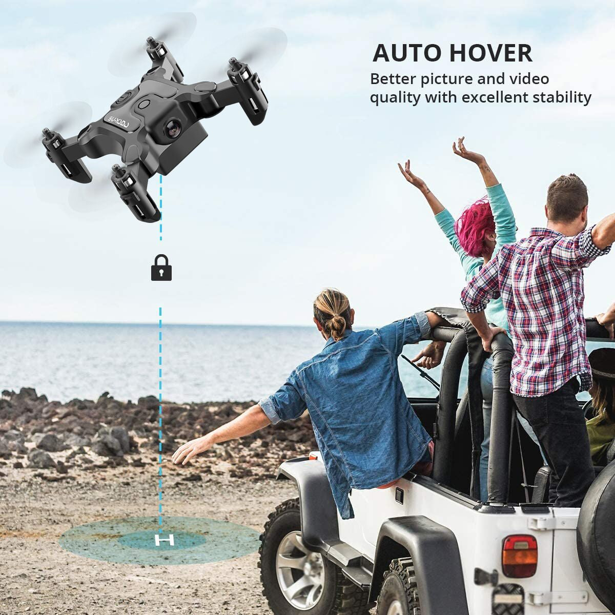 DE V2 Mini Drone Selfie WIFI FPV with HD Camera Foldable Arm RC Quadcopter Toy