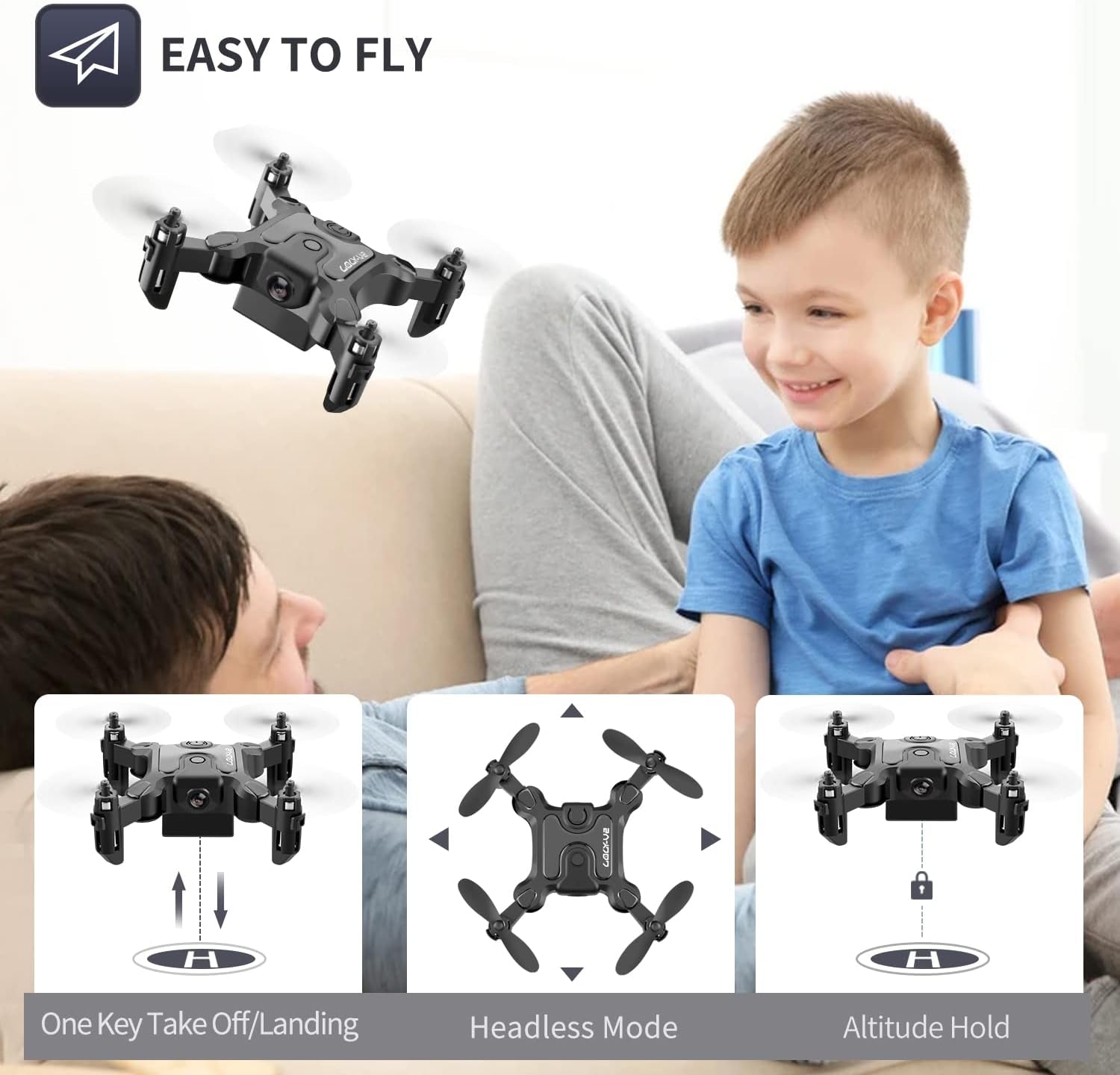 DE V2 Mini Drone Selfie WIFI FPV with HD Camera Foldable Arm RC Quadcopter Toy